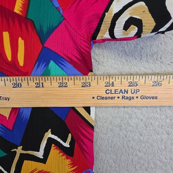 Graff Top Womens XL Abstract Wearable Art Colorful Boxy Vintage USA 80 - Picture 4 of 10